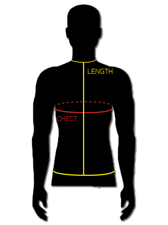 Men's tee size guide
